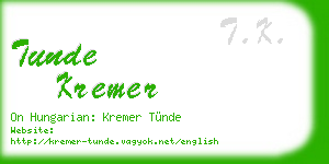 tunde kremer business card