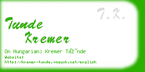 tunde kremer business card